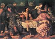 TINTORETTO, Jacopo The Supper at Emmaus ar oil painting artist